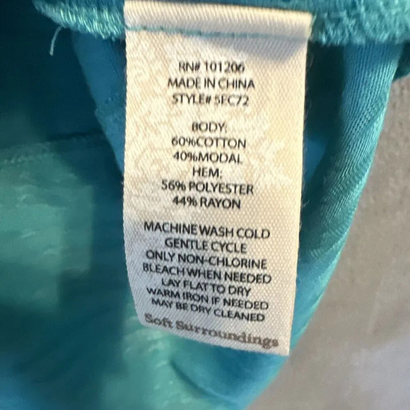 NWT Soft Surroundings Senja Button Back Tunic Top Plus Size 1X Tidal Wave Blue - Picture 9 of 9